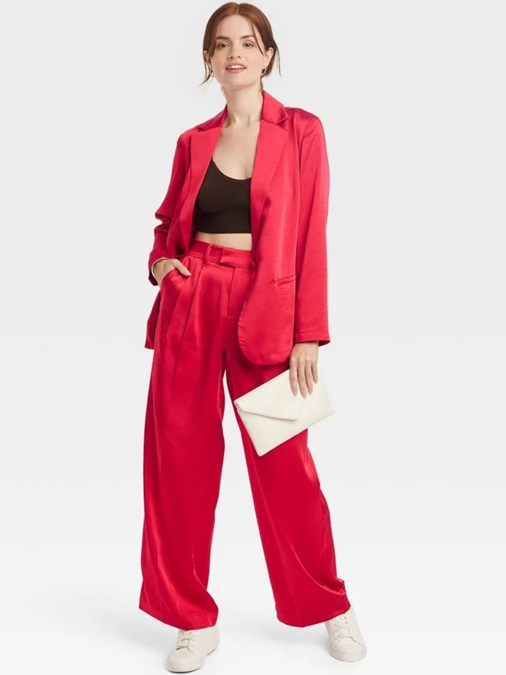 a new day Red Satin Blazer